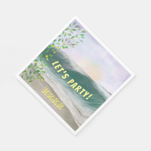 Simple Beach Birthday Picnic Serviette (Ecke)