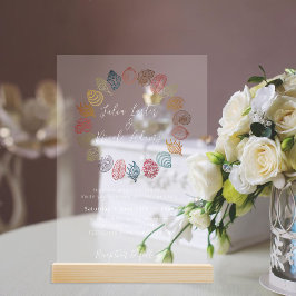 Simple Beach Blue Ocean Seashell Wedding Acryleinladungen