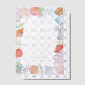 Simple Beach Blue Ocean Seashell Wedding Pergament Einladungen (Versetzt (Einladung))