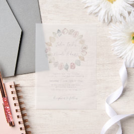 Simple Beach Blue Ocean Seashell Wedding Pergament Einladungen