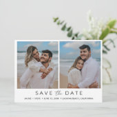 Simple Beach Foto California Wedding Save The Date (Stehend Vorderseite)
