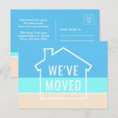 Simple Beach House Moderne neue Zuhause Address Mo Ankündigungspostkarte (Vorne/Hinten)