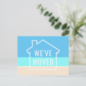 Simple Beach House Moderne neue Zuhause Address Mo Ankündigungspostkarte (Stehend Vorderseite)