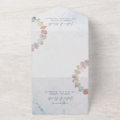 Simple Beach Ocean Seashell Wreath Wedding All In One Einladung (Außenbereich)