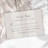 Simple Beach Sand Cabana Stripes Wedding RSVP