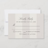 Simple Beach Sand Cabana Stripes Wedding RSVP Karte (Vorderseite)