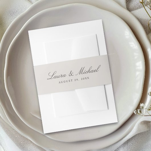 Simple Beach Sand Personalized Wedding Einladungsbanderole