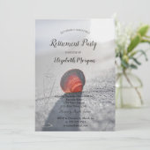 Simple Beach Seashell Wine Glass Retirement Einladung (Stehend Vorderseite)
