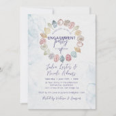 Simple Beach Seashell Wreath Engagement Party Einladung (Vorderseite)