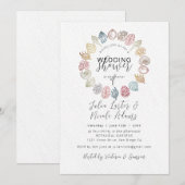 Simple Beach Seashell Wreath Polterabend Einladung (Vorne/Hinten)