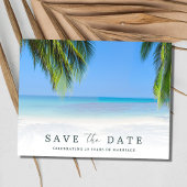 Simple Beach Vow Renewal Save the Date Ankündigungspostkarte