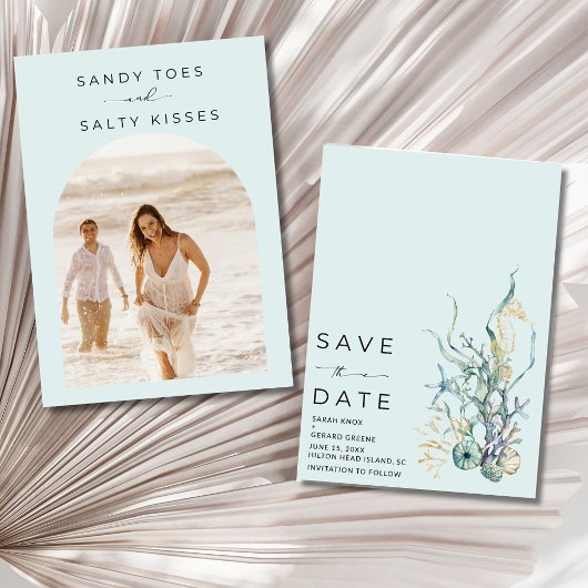 Simple Beach Wedding Foto Save the Date