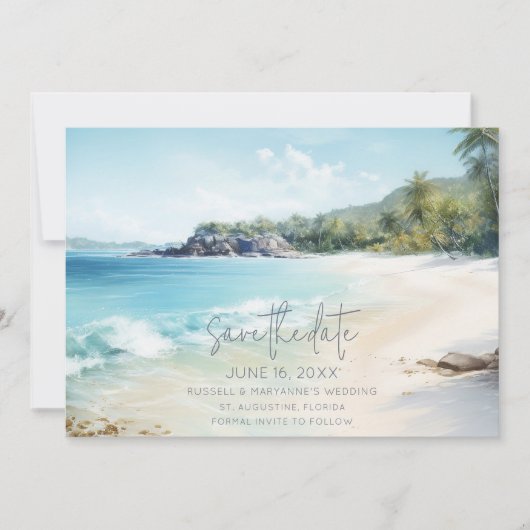Simple Beach Wedding Foto Save the Date (Vorderseite)