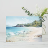 Simple Beach Wedding Foto Save the Date (Stehend Vorderseite)