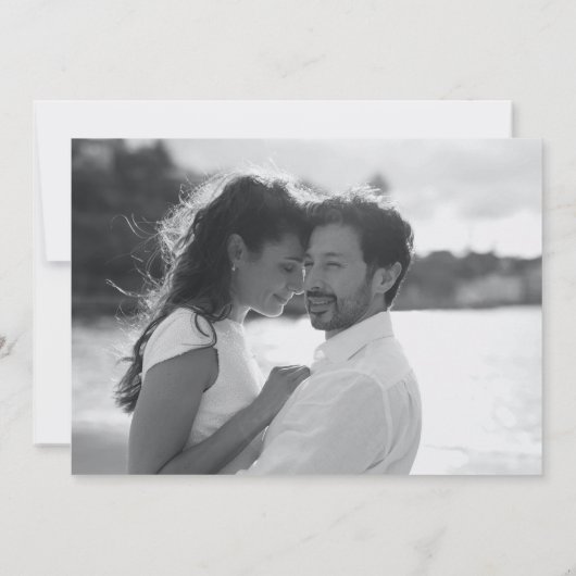 Simple Beach Wedding Foto Save the Date (Rückseite)