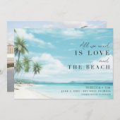 Simple Beach Wedding Foto Save The Date (Vorne/Hinten)
