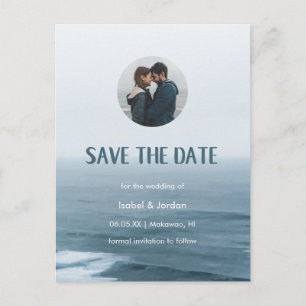 Simple Beach Wedding Foto Save the Date Ankündigungspostkarte