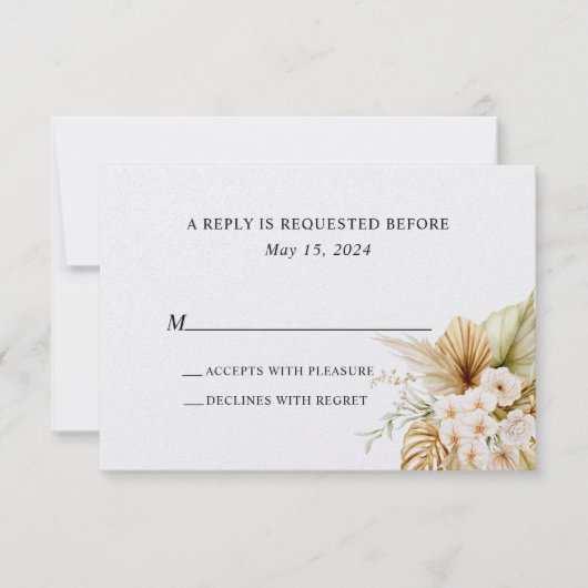 Simple Beach Wedding RSVP Karte (Vorderseite)