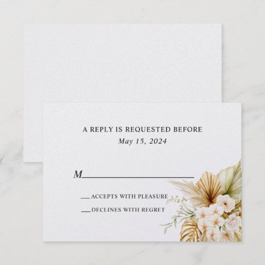 Simple Beach Wedding RSVP Karte (Vorne/Hinten)