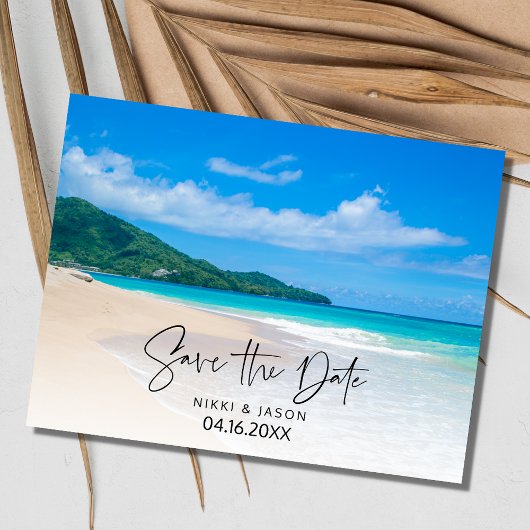 Simple Beach Wedding Save the Date Ankündigungspostkarte