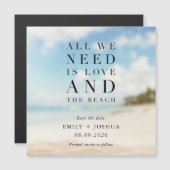Simple Beach Wedding Save the Date Magnetkarte (Vorne/Hinten)