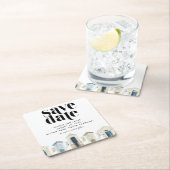 Simple Beach Wedding Save the Date Rechteckiger Pappuntersetzer (Vor Ort)