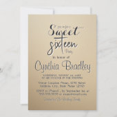 Simple Beige 16 . Geburtstag Birthday Party Einladung (Vorderseite)