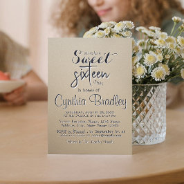 Simple Beige 16 . Geburtstag Birthday Party Einladung