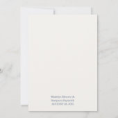 Simple Beige Dusty Blue Minimalist Border Wedding  Einladung (Rückseite)