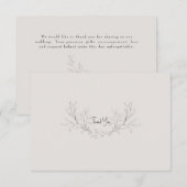 Simple Beige Elegant Foliage Wedding Vielen Dank Dankeskarte (Vorne/Hinten)