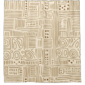 Simple Beige Japandi Duschvorhang (Vorderseite)