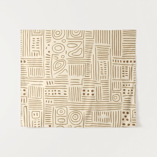 Simple Beige Japandi Wandteppich (Vorderseite (Horizontal))