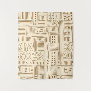 Simple Beige Japandi Wandteppich