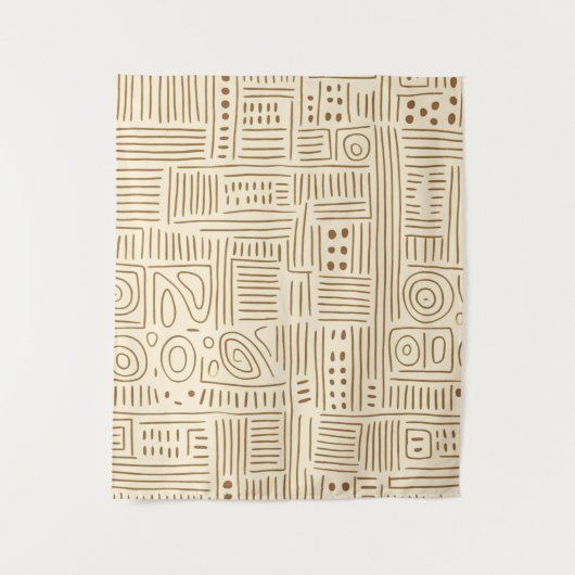 Simple Beige Japandi Wandteppich (Vorderseite)