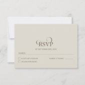 Simple Beige Wedding RSVP (Vorderseite)