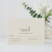 Simple Beige Wedding RSVP (Stehend Vorderseite)