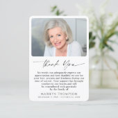 Simple Bereavement Funeral Memorial Photo Dankeskarte (Stehend Vorderseite)