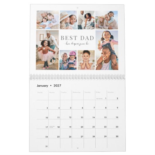 Simple Best Dad Photo Collage Kalender (Jan 2027)