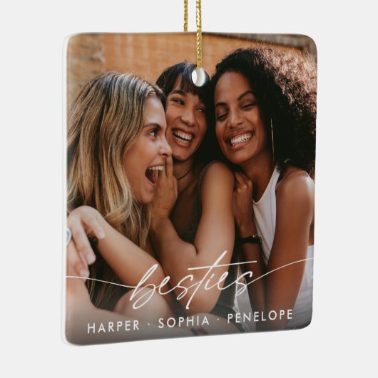 Simple Besties Create Your Own Photo Modern Script Keramikornament (Rechts)