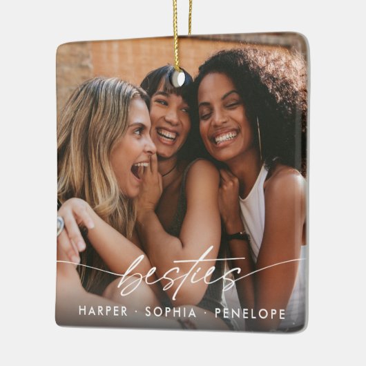 Simple Besties Create Your Own Photo Modern Script Keramikornament (Links)