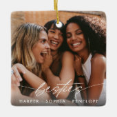 Simple Besties Create Your Own Photo Modern Script Keramikornament (Vorderseite)
