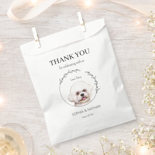 Simple Bichon Frise Wedding Danke, dass Sie die Ta Geschenktütchen (Ausgeschnitten)