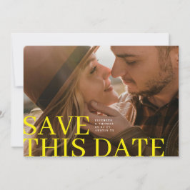 Simple Big Yellow Save This Date & Photo Wedding Save The Date