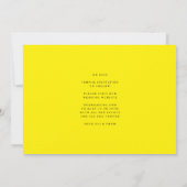 Simple Big Yellow Save This Date & Photo Wedding Save The Date (Rückseite)