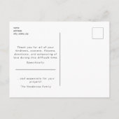 Simple Bird Funeral Loss of Life Danke II Postkarte (Rückseite)