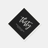 Simple Black 30. Geburtstag Party Napkins Serviette (Ecke)
