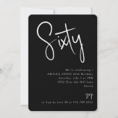 Simple Black 60. Geburtstagsparty Einladung (Vorderseite)