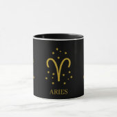 Simple Black and Gold  Aries Zodiac Coffee Tasse (Zentrum)