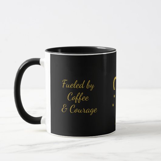 Simple Black and Gold  Aries Zodiac Coffee Tasse (Links)