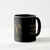 Simple Black and Gold  Aries Zodiac Coffee Tasse (VorderseiteRechts)